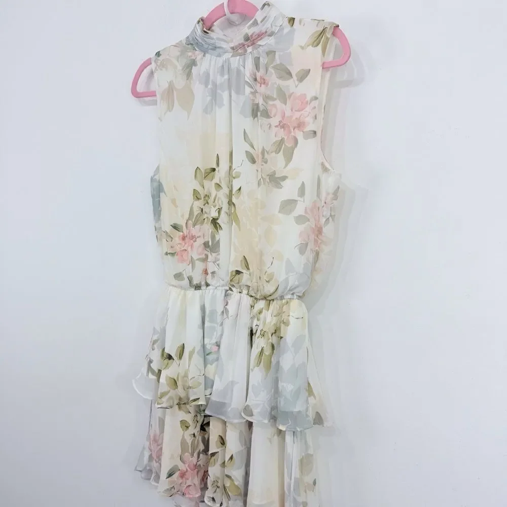 Yumi Kim KISS ME Dress in Honeymoon Ivory Floral Tiered Ruffle Skirt Dress - Picture 4 of 16